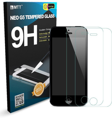 MTT Tempered Glass Guard for Apple iPhone 5, Apple iPhone 5C, Apple iPhone 5s(Pack of 2)