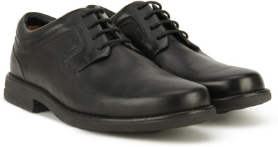 

Clarks Carter Air Black Leather Lace Up For Men(Black
