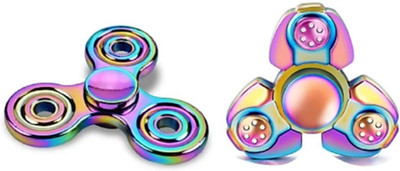 

SANJARY HIGH QUALITY FULLY METAL MADE RAINBOW METAL SET OF 2 SPINNER(Multicolor)