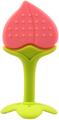 

ae Silicone Baby Teether, Fruit Shape, Baby Toys, Infants Dental Care, BPA free teether(Rose)