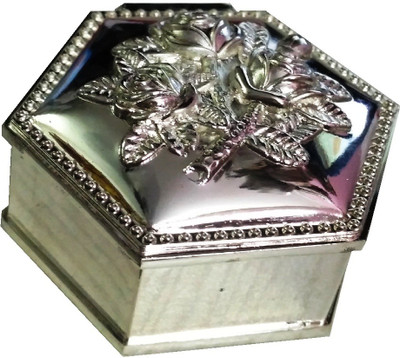 

Riddhi Siddhi Mini Ear ring / Ring Holder Vanity Box(Silver)