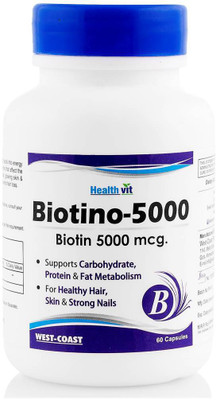 

HealthVit Biotino 5000 Biotino 5000 mcg. 60 Capsules For Hair, Skin & Nails(60 No)