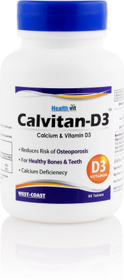 

HealthVit Calvitan-D3 Calcium & Vitamin D3 60 Tablets(60 No)