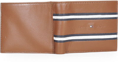 

Tommy Hilfiger Men Tan Genuine Leather Wallet(4 Card Slots), Tan/navy/white