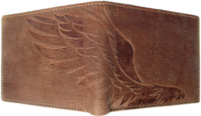 

MAtAF Men Brown Genuine Leather Wallet(6 Card Slots)