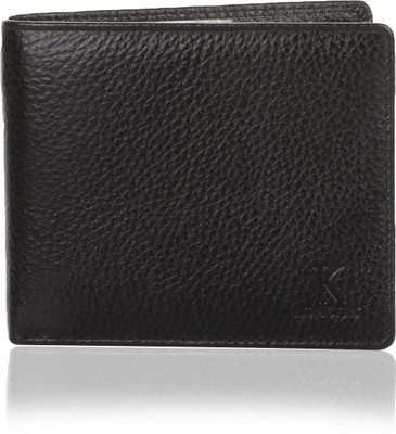 

K London Men Casual, Formal Black Genuine Leather, Fabric Wallet(6 Card Slots)