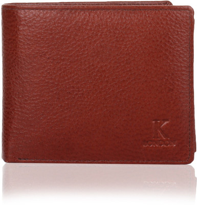 

K London Men Casual Brown Genuine Leather, Fabric Wallet(6 Card Slots)