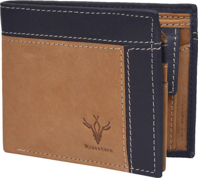 

Krosshorn Men Tan Genuine Leather Wallet(9 Card Slots)