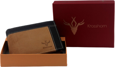 

Krosshorn Men Tan Genuine Leather Wallet(6 Card Slots)