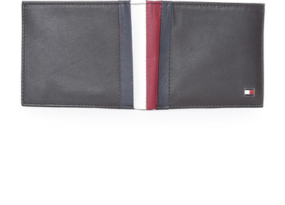 

Tommy Hilfiger Men Black Genuine Leather Wallet(4 Card Slots), Brown-10/navy/red/white