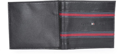 

Tommy Hilfiger Men Red, Black Genuine Leather Wallet(8 Card Slots), Black/navy/red