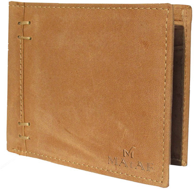 

MAtAF Men Khaki Genuine Leather Wallet(5 Card Slots)