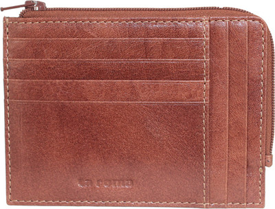 LA ROMA Men Tan Genuine Leather Wallet(12 Card Slots)