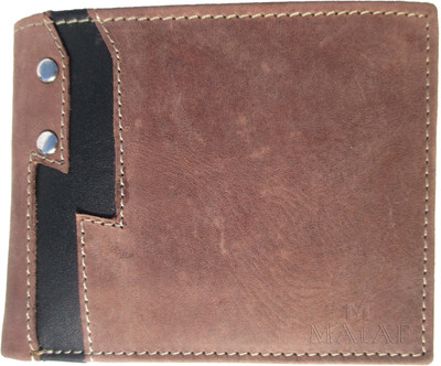 

MAtAF Men Beige Genuine Leather Wallet(6 Card Slots)