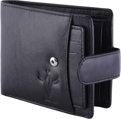 

Krosshorn Men Black Genuine Leather Wallet(5 Card Slots)
