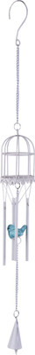 

Chumbak Birdy Cage Iron Windchime(25.5 inch, White, Blue)