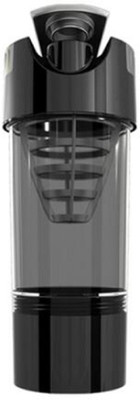 

RIANZ Gym Shaker Bottle Protein Mixer Bottle Sports Bottle Water Bottle 20oz Compartment for Protein Powder + Supplements with 100% Leak Proof Design 500 ml Shaker(Pack of 1, Multicolor), Black