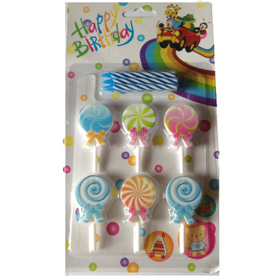 

Funcart Blue Color with Multicolor Candly Cake Topper Candle(Blue, Pack of 6)