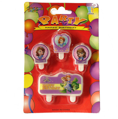 

Funcart Sofia Happy Birthday Cake Topper Candle(Multicolor, Pack of 4)
