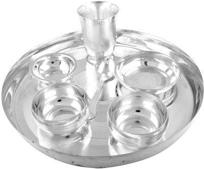 

GoldGiftIdeas 12 Inch Silver Plated Dinner Set for Gift, Dinner Set(Silver Plated)