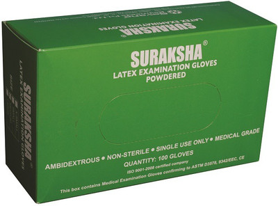 

Suraksha SMLG-S Latex Examination Gloves(Pack of 100)
