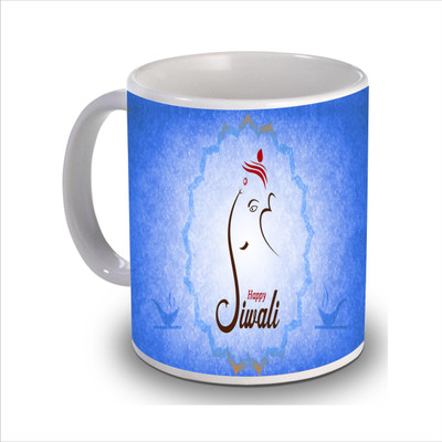 

New Star Light India Blue Ganesha Print Diwali Coffee Ceramic Mug(350 ml)