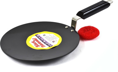 

Black Diamond Hard Anodized Roti Tawa - 25 cm - 5 mm Heavy Base - Use Metal Spoons Freely Tawa 25 cm diameter(Hard Anodised), Grey