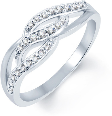 

Divastri Alloy Cubic Zirconia Rhodium Plated Ring, White