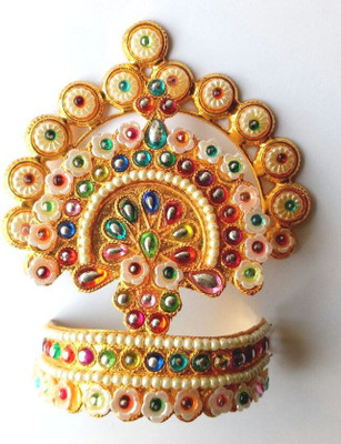 

MNA Laddu Gopal Designer Mukut For Shringar / Mukut For Matarani Decorative Showpiece - 11 cm(Steel, Multicolor)