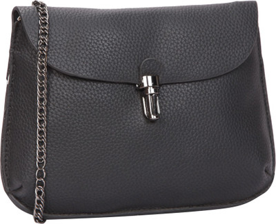 

Bagkok Women Evening/Party Black PU Sling Bag