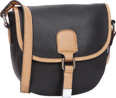 

Bagkok Women Casual Black PU Sling Bag