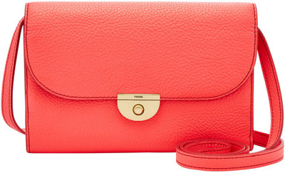 

Fossil Women Casual Pink Genuine Leather Sling Bag