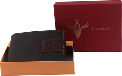 

Krosshorn Men Brown Genuine Leather Wallet(6 Card Slots)