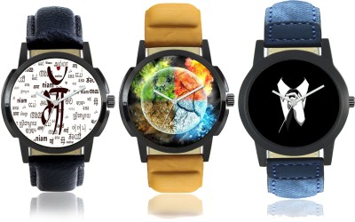 Maxi Retail Stylish Combo of Printed Dial (Pack of 3) Watch  - For Men   Watches  (Maxi Retail)