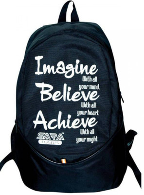 

SARA School backpack 20 L Backpack(Blue, White), Black