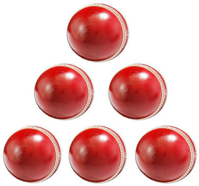 

Glaze Red Test Cricket Leather Ball(Pack of 6, Red)