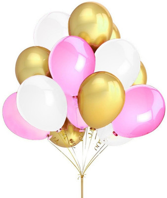 

Shop Online Solid Pink Golden White Balloon(Pink, Gold, White, Pack of 50)
