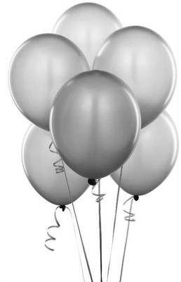 

Balloonistics Solid Silver Premium Latex Balloon Balloon(Silver, Pack of 50)