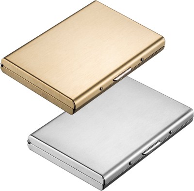 StealODeal Silver and Gold High Quality Waterproof Metal Atm 6 Card Holder(Set of 2, Silver, Gold)