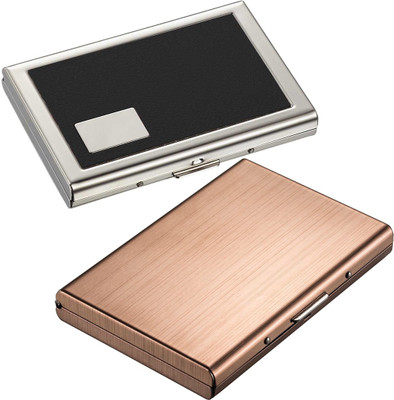 

Stealodeal Rose Gold Trending Metal With Black Debit/Credit Atm|Combo of 2| 6 Card Holder(Set of 2, Maroon, Black)