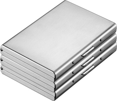StealODeal Silver Trendy Waterproof Metal Atm (Pack of 3) 6 Card Holder(Set of 3, Silver)