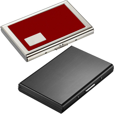 

Stealodeal Full Black Metal Limited Edition With Red Debit/Credit Atm|Combo of 2| 6 Card Holder(Set of 2, Black, Red)
