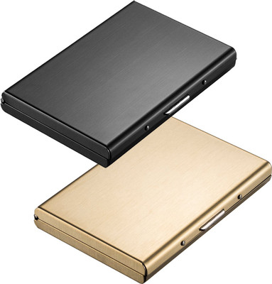 

Stealodeal Gold and Black Metal Limited Edition Atm 6 Card Holder(Set of 2, Gold, Black)