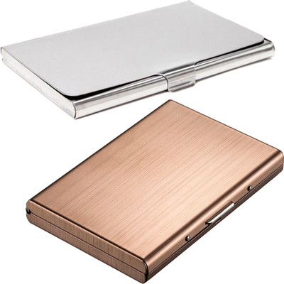 

Stealodeal Rose Gold Trending Metal With Silver Stainless Steel 6 Card Holder(Set of 2, Maroon, Silver)