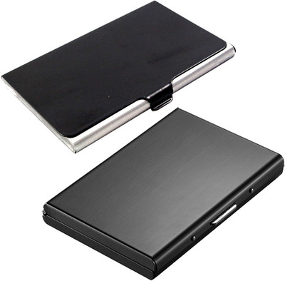 

Stealodeal Full Black Metal Limited Edition With Stainless Steel 6 Card Holder(Set of 2, Black)