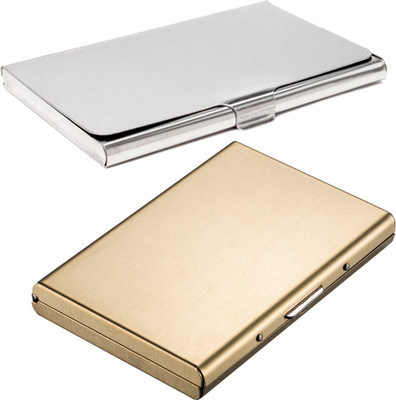 

Stealodeal Full Gold Metal Limited Edition With Silver Stainless Steel 6 Card Holder(Set of 2, Gold, Silver)