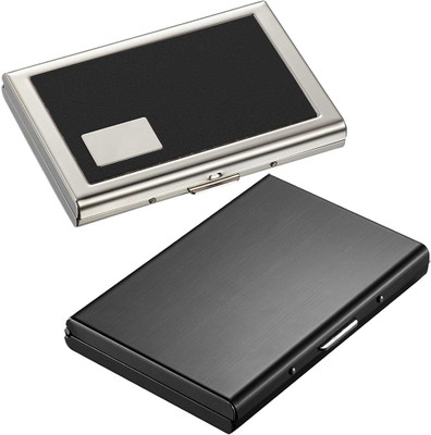 StealODeal Full Black Metal Limited Edition With Debit/Credit Atm|Combo of 2| 6 Card Holder(Set of 2, Black)