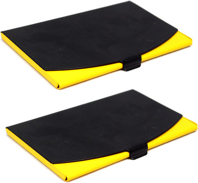 

Stealodeal Black-Yellow Stainless Steel (Pack of 2) 10 Card Holder(Set of 2, Black, Yellow)