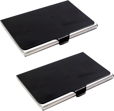 

Stealodeal Black Stainless Steel (Pack of 2) 10 Card Holder(Set of 2, Black)