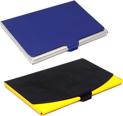

Stealodeal Black-Yellow and Blue Stainless Steel |Combo of 2| 10 Card Holder(Set of 2, Black, Yellow, Blue)